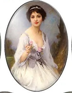 Cabochon 30x40mm oude dames protretten