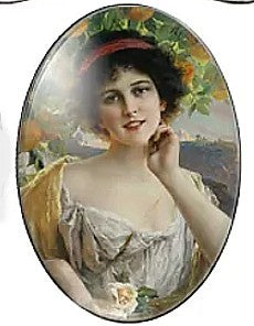 Cabochon 30x40mm oude dames protretten
