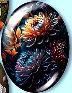 Cabochon 30x40mm Pioenrozen