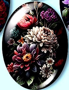 Cabochon 30x40mm Pioenrozen