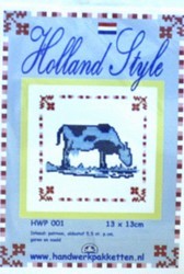 Borduurpakket koe 13x13cm.