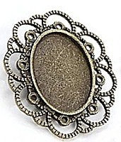 Brochespeld voor 18x25mm cabochon oudg.kl.