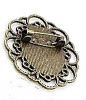 Brochespeld voor 18x25mm cabochon oudg.kl.