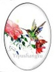 Cabochon 18x25mm vogels