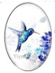 Cabochon 18x25mm vogels
