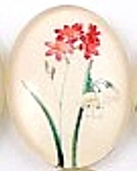 Cabochon 18x25mm bloemen