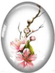 Cabochon 18x25mm bloemen