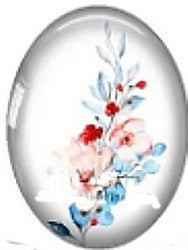 Cabochon 18x25mm bloemen