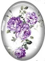 Cabochon 18x25mm bloemen