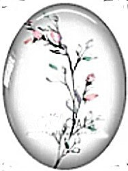 Cabochon 18x25mm bloemen