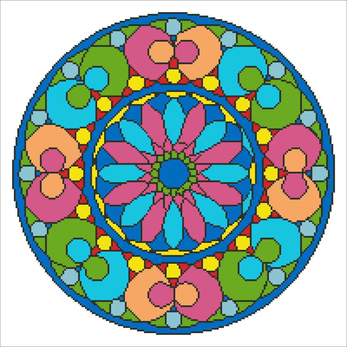 Borduurpakket kralen Mandala 43x43cm