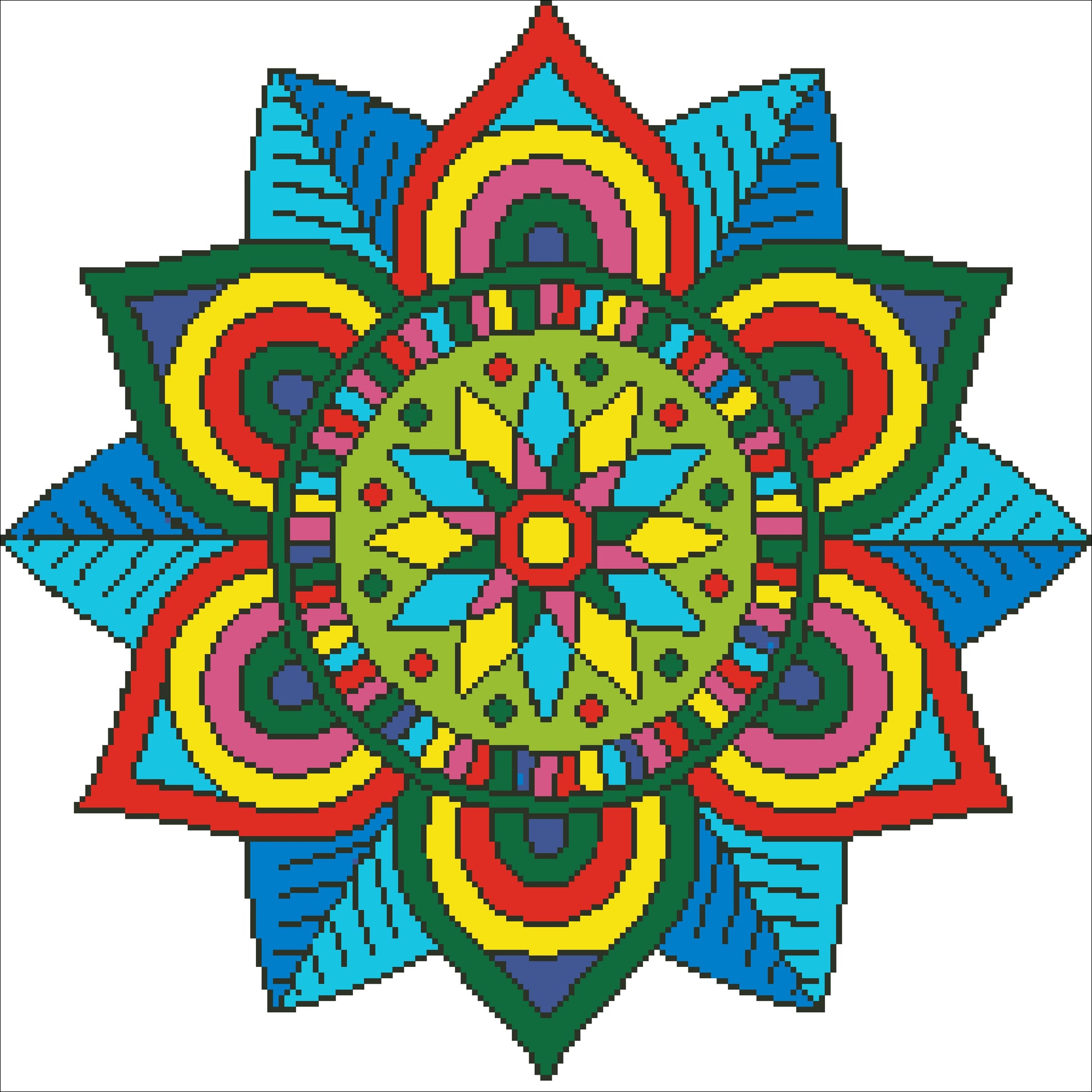 Borduurpakket kralen Mandala 43x43cm