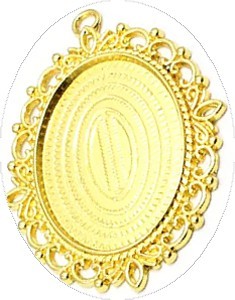 Kastje voor ovale cabochon 30x40mm goudkl.