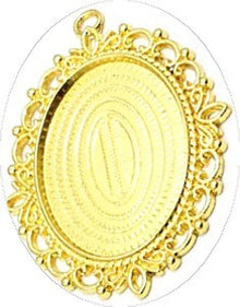 Kastje voor ovale cabochon 30x40mm goudkl.