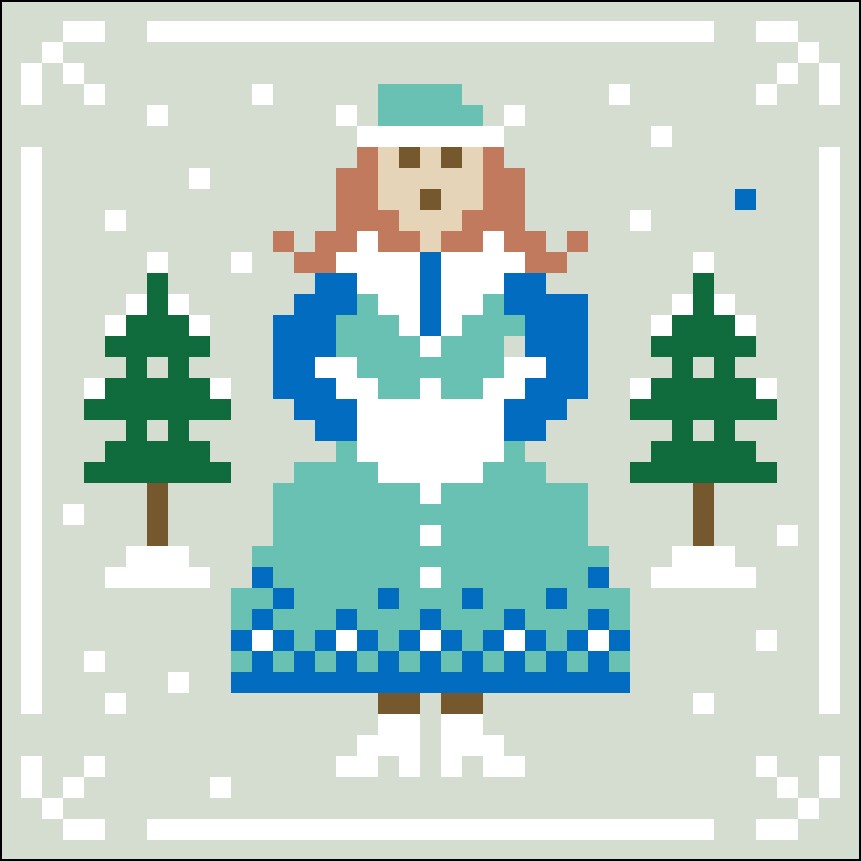 Bordurpakket  kerstvrouw 9x9cm