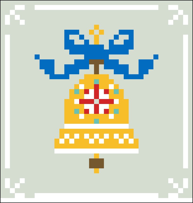 Bordurpakket  kerstklok 9x9cm