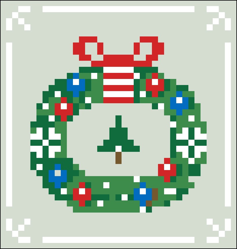 Bordurpakket  kerstkrans 9x9cm