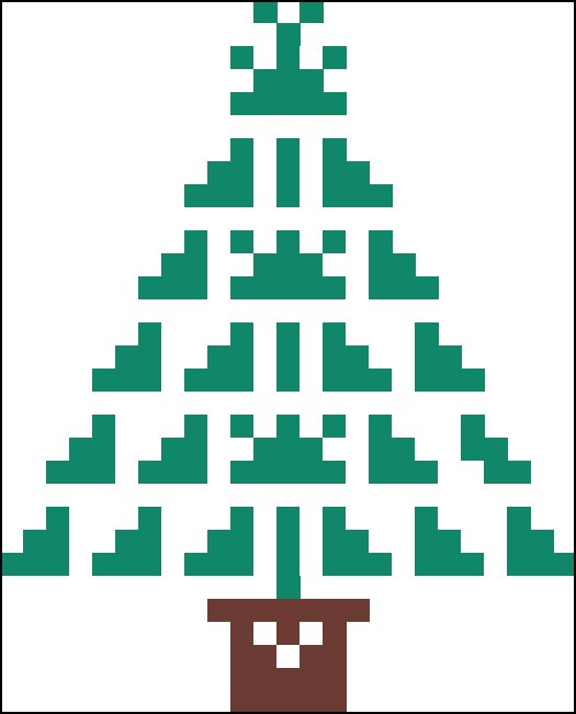 Bordurpakket  kerstboom 6x8cm