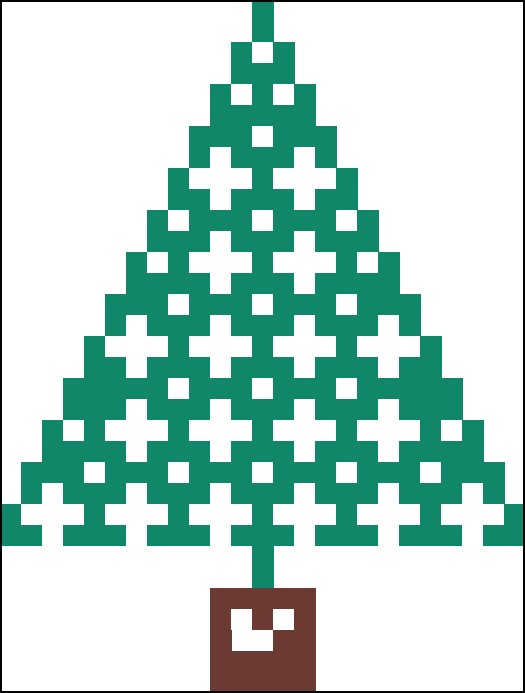Bordurpakket  kerstboom 6x8cm