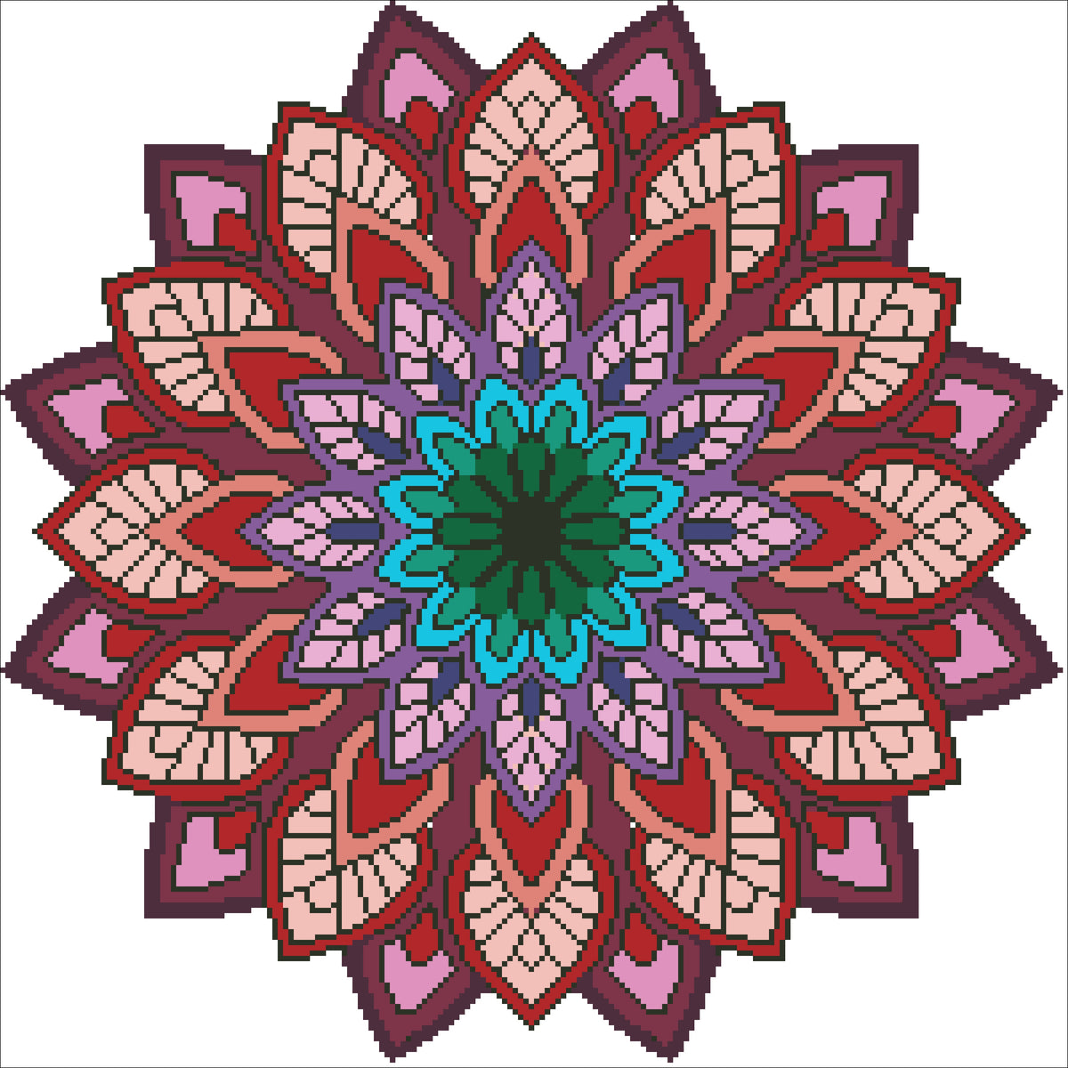 Borduurpakket kralen Mandala 45x45cm