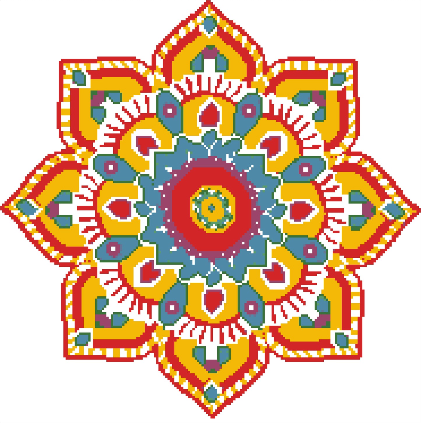 Borduurpakket kralen Mandala 42x42cm