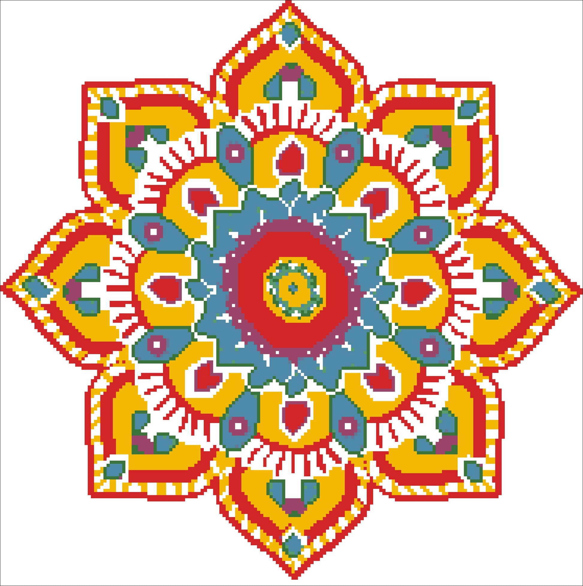 Borduurpakket kralen Mandala 42x42cm