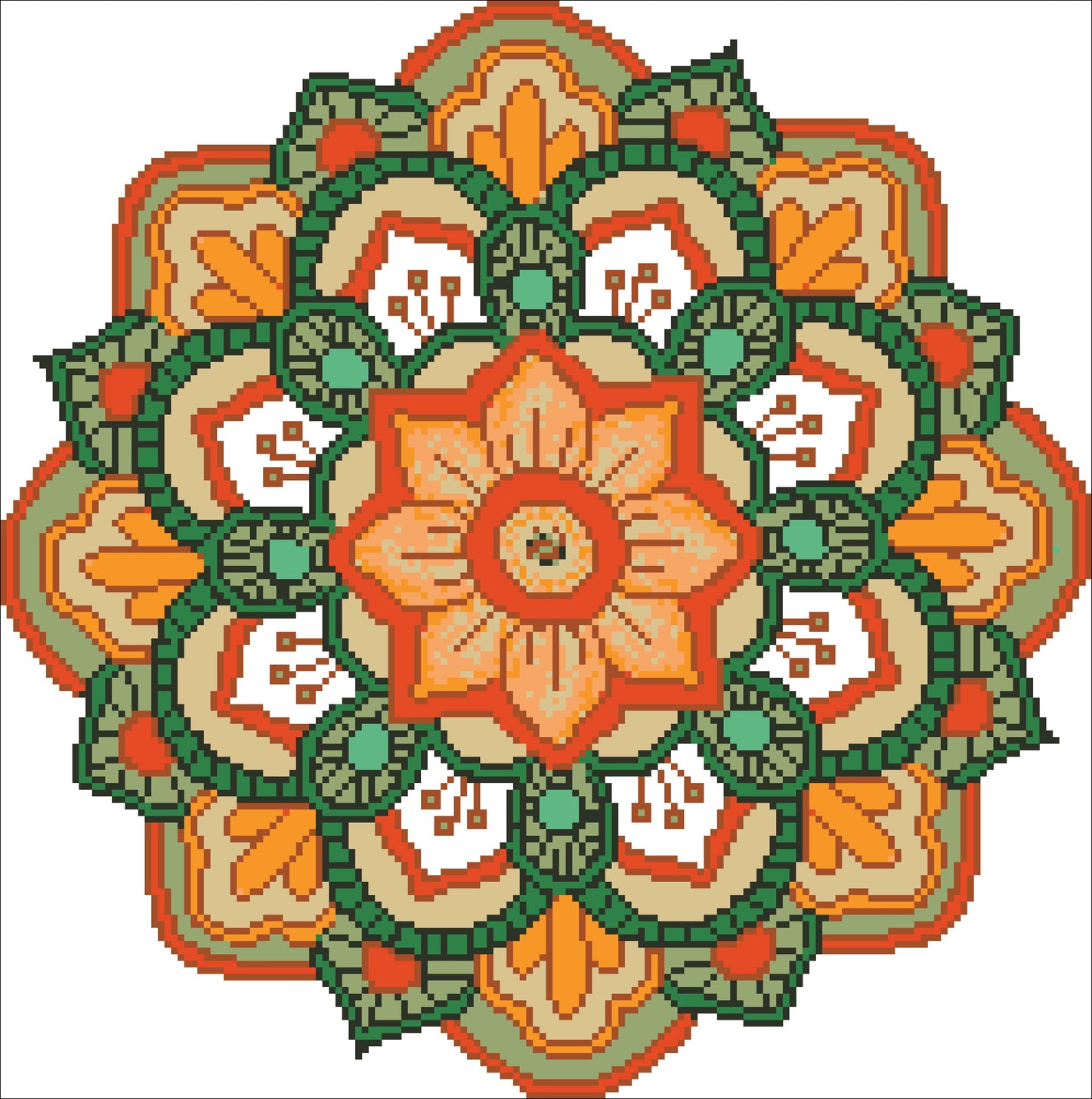 Borduurpakket kralen Mandala 37x37cm
