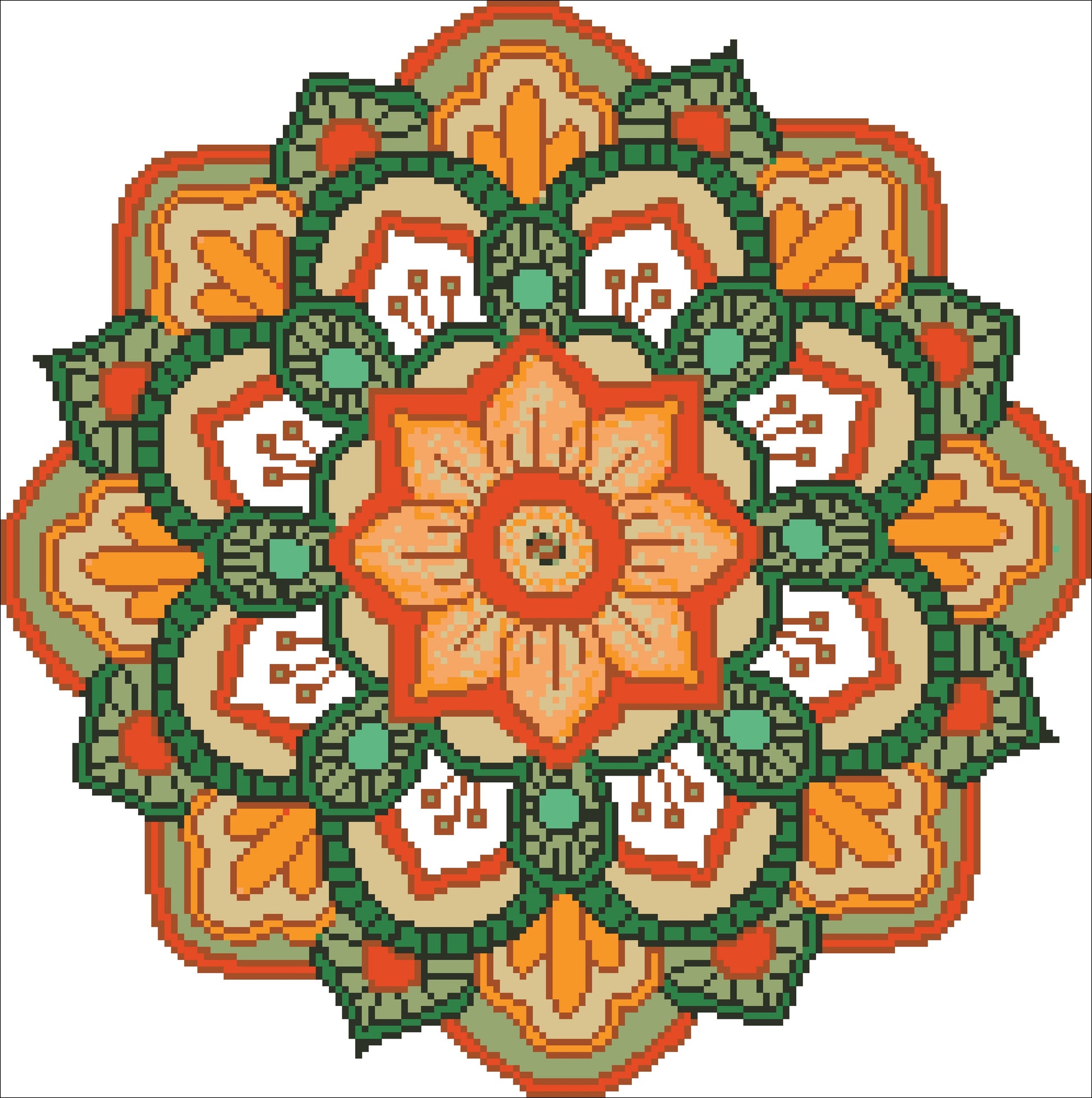 Borduurpakket kralen Mandala 37x37cm