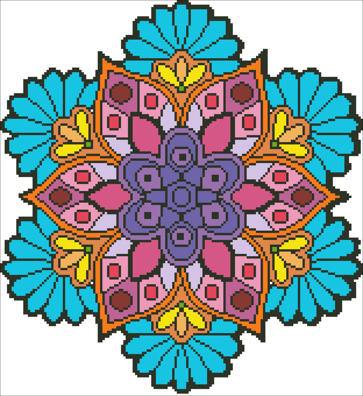 Borduurpakket kralen Mandala 35x38cm