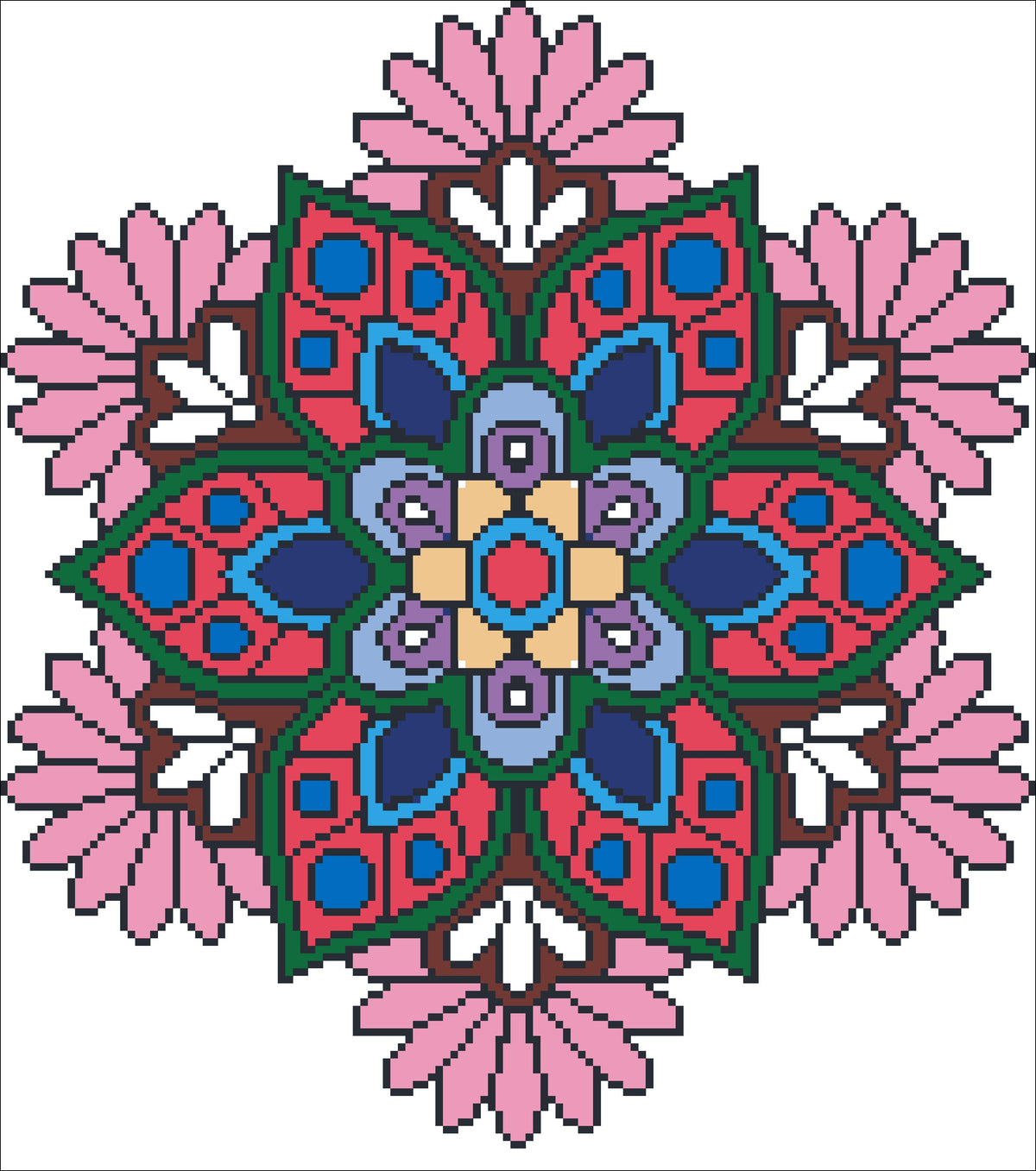 Borduurpakket kralen Mandala 31x34cm
