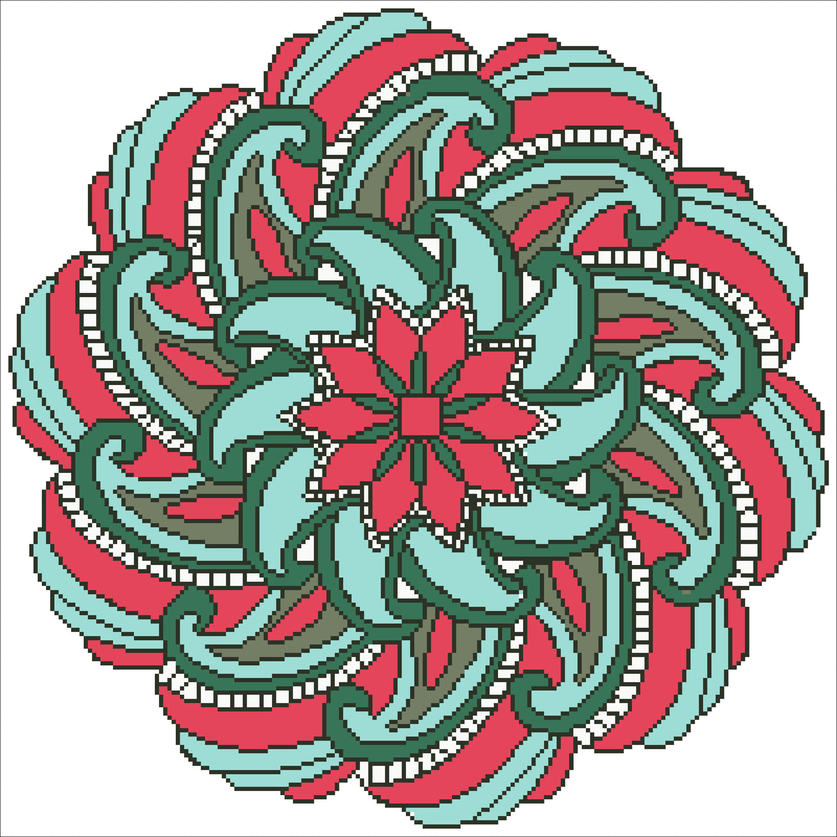 Borduurpakket kralen Mandala 44x44cm