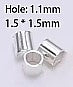 Knijpkralen 1,5mm staafvorm zilverkl. 50st.