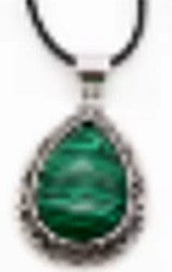 collier met steen 29x37mm dmalachite