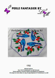 Patronen DEENS leaflet kleed met blauwe vogels