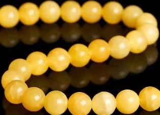 Edelsteen 8mm Jade geel 38scm