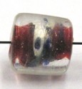 silverfoilband gespikkeld 10x10mm rood 5st.