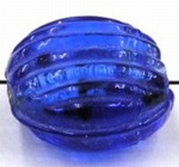 silverfoil geribde schijf 16x10mm blauw 2st.