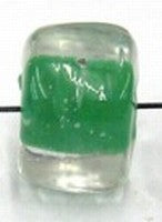 Glaskraal 18mm wit met blauwe strepen 3st.