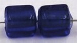 Glaskraal 8mm blokje blauw 10st