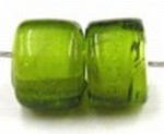 glaskraal 5x7mm groen/witte kern 25st