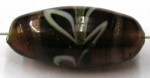 glaskraal ovaal 28x12mm bruin bewerkt p.st.