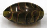 glaskr. ovaal 25x14mm bruin/geelrode strepen p.st.