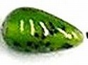 Glaskraal druppel 18mm groen met spikkels 5st