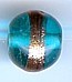 Glaskraal 12mm transp turkoois goud 5st.