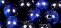 Edelsteen 6mm Tijgeroog blauw ca 60st..