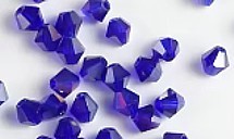 Facetkraal 4mm bicone tr.d.blauw AB 50st.