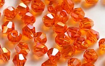 Facetkraal 4mm bicone tr.oranje AB 50st.