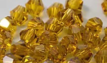 Facetkraal 4mm bicone amber bruis 50st.