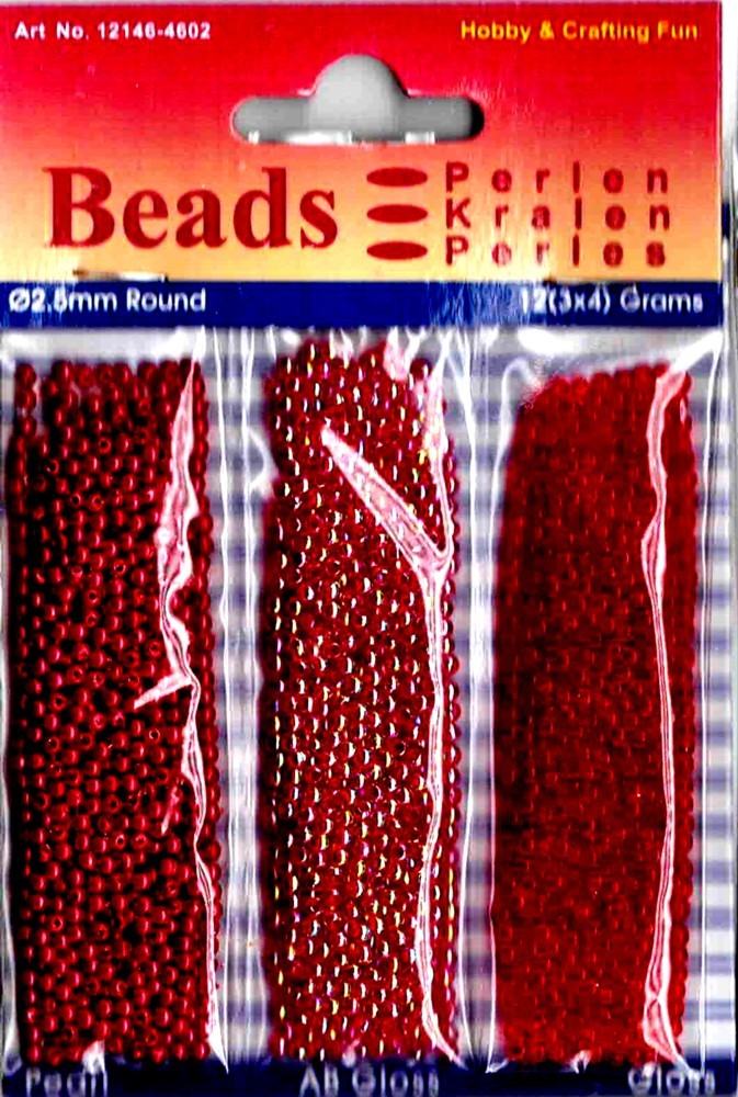 Trio kunststofparels 2,5mm rood