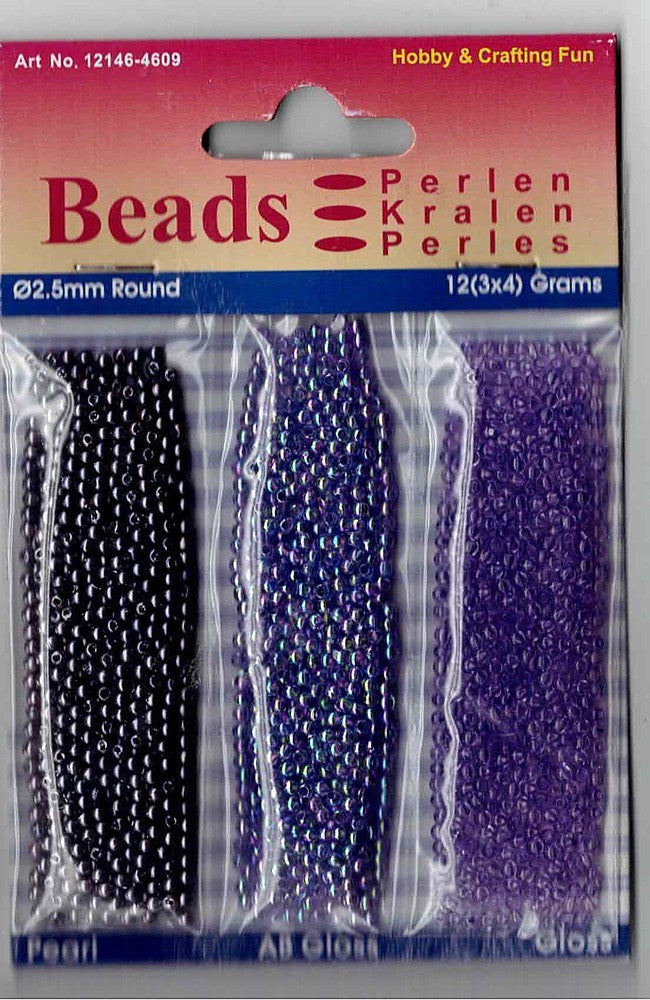 Trio kunststofparels 2,5mm purple